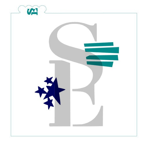 American Flag Abstract Digital Design Cookie Stencil