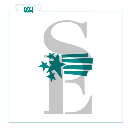 American Flag Abstract Digital Design Cookie Stencil