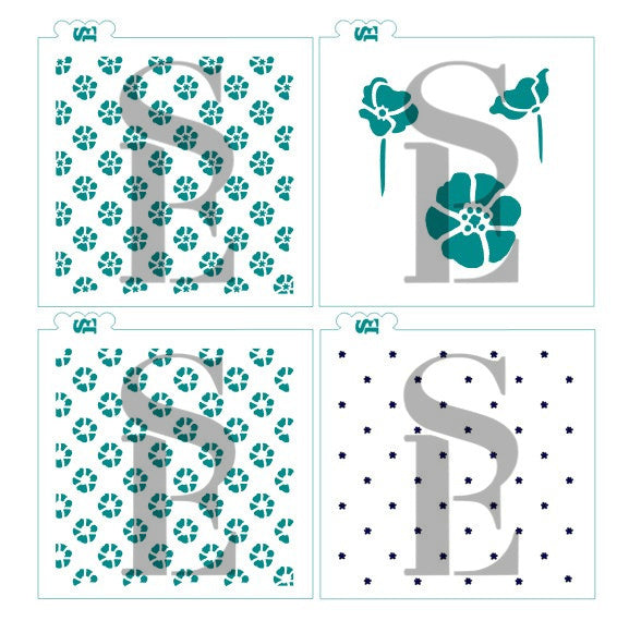 Poppies Background and Poppies Variety Digital Download Cookie Stencil