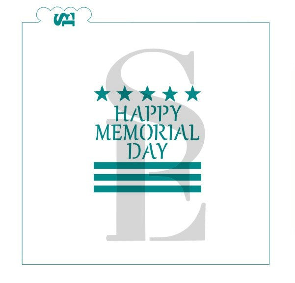 Memorial Day Patriotic Digital Design Cookie Stencil