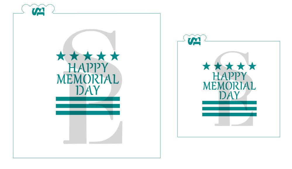 Memorial Day Patriotic Digital Design Cookie Stencil