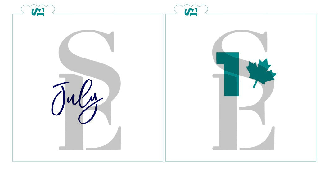 Canada Day 1 July Leaf Layered Digital Design Cookie Stencil