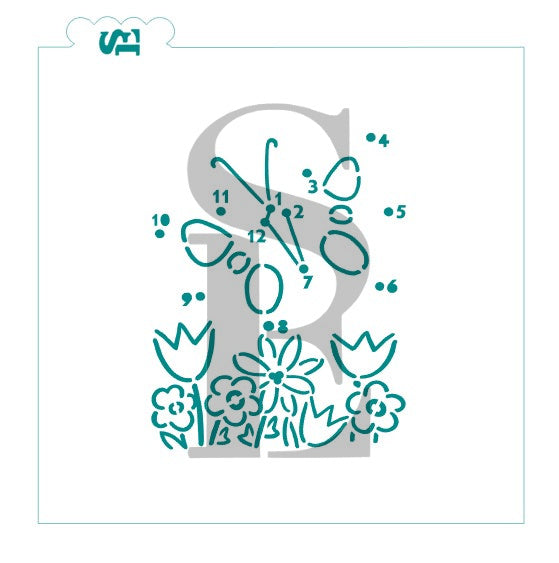 Butterfly Connect The Dot PYO Digital Design cookie stencil