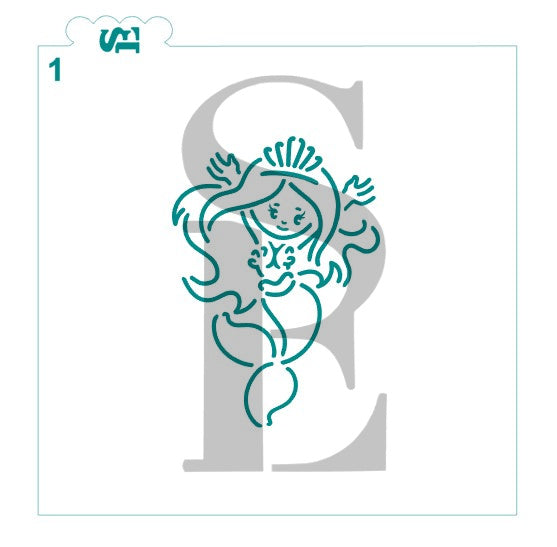 Mermaid #1 & #2 PYO Bundle Digital Download Cookie Stencil