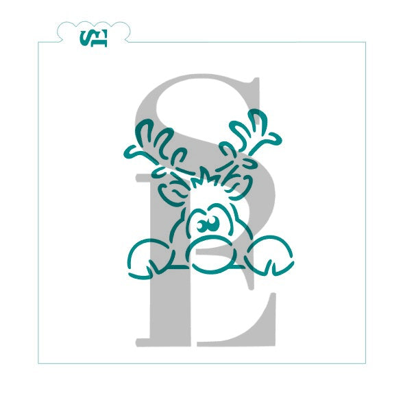 Silly Christmas Peeking Reindeer PYO Digital Design