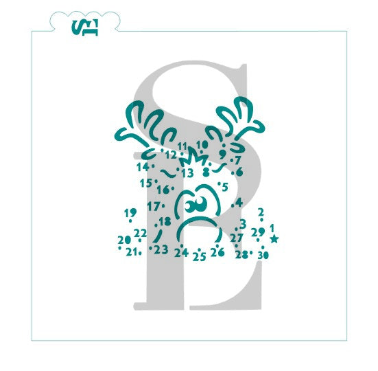 Silly Christmas Peeking Reindeer Connect The Dot PYO Digital Design