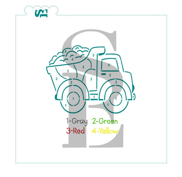 Dump Truck Paint By Numbers PYO Digital Design