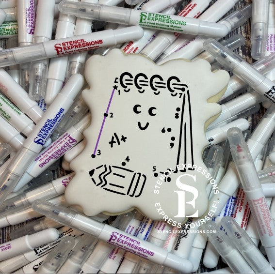 PYO Connect The Dot Kawaii Notebook and Pencil Digital Design *