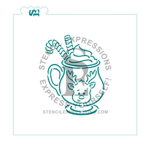 Reindeer Hot Cocoa Mug PYO For Cookies Cakes Culinary