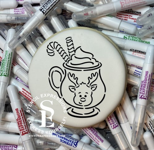 Reindeer Hot Cocoa Mug PYO For Cookies Cakes Culinary