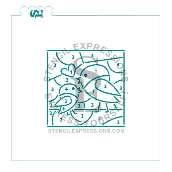 Mother and Baby Bird Paint by Numbers PYO Digital Design