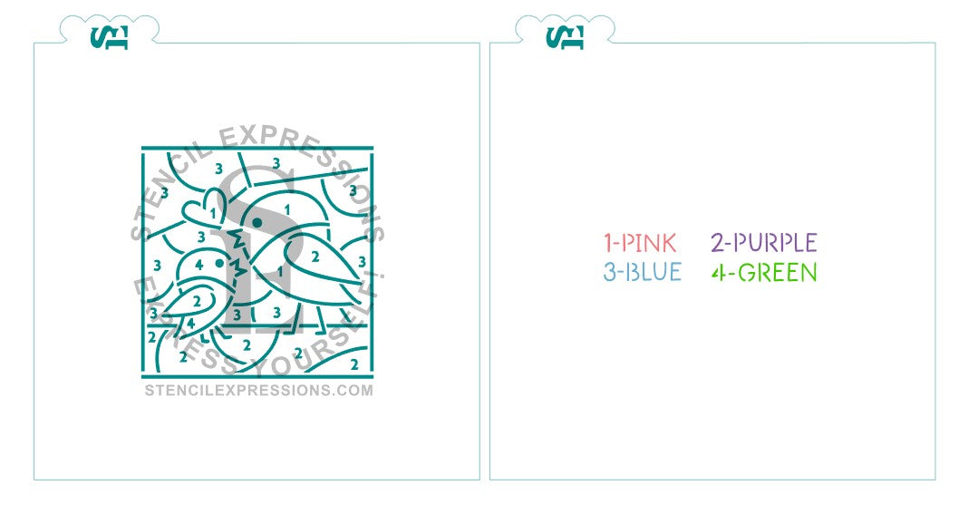 Mother and Baby Bird Paint by Numbers PYO Digital Design