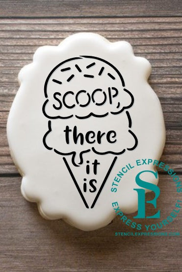 Ice Cream Cone PYO, Scoop, There It Is Sentiment and Kawai'i Faces Stencil Digital Design