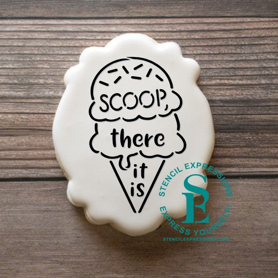 Ice Cream Cone PYO, Scoop, There It Is Sentiment and Kawai'i Faces Stencil Digital Design