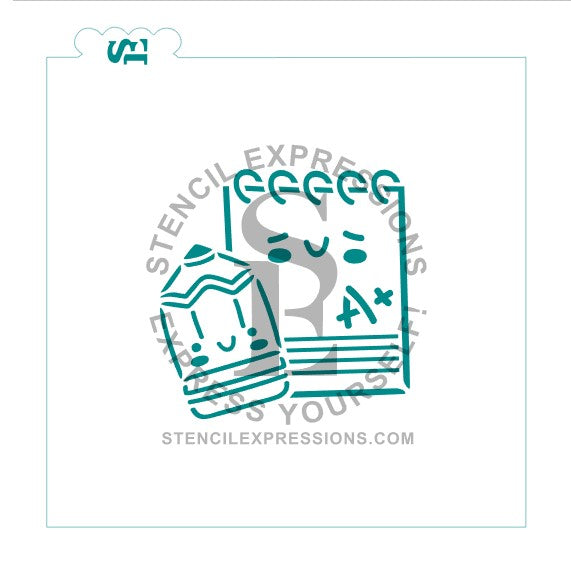 PYO Kawaii Notebook and Pencil Digital Design