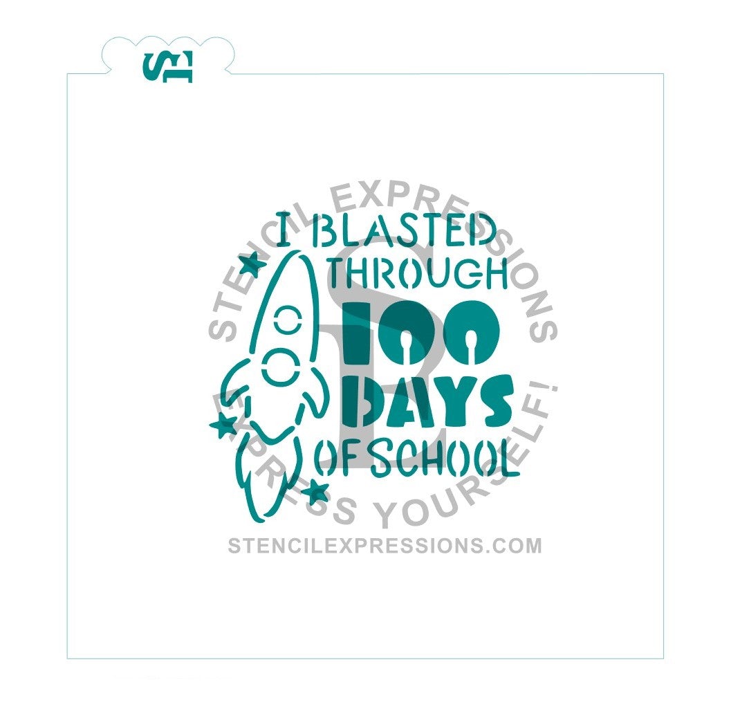 100 Days of School PYO Bundle of 4 Stencils for Cookies Cakes Culinary