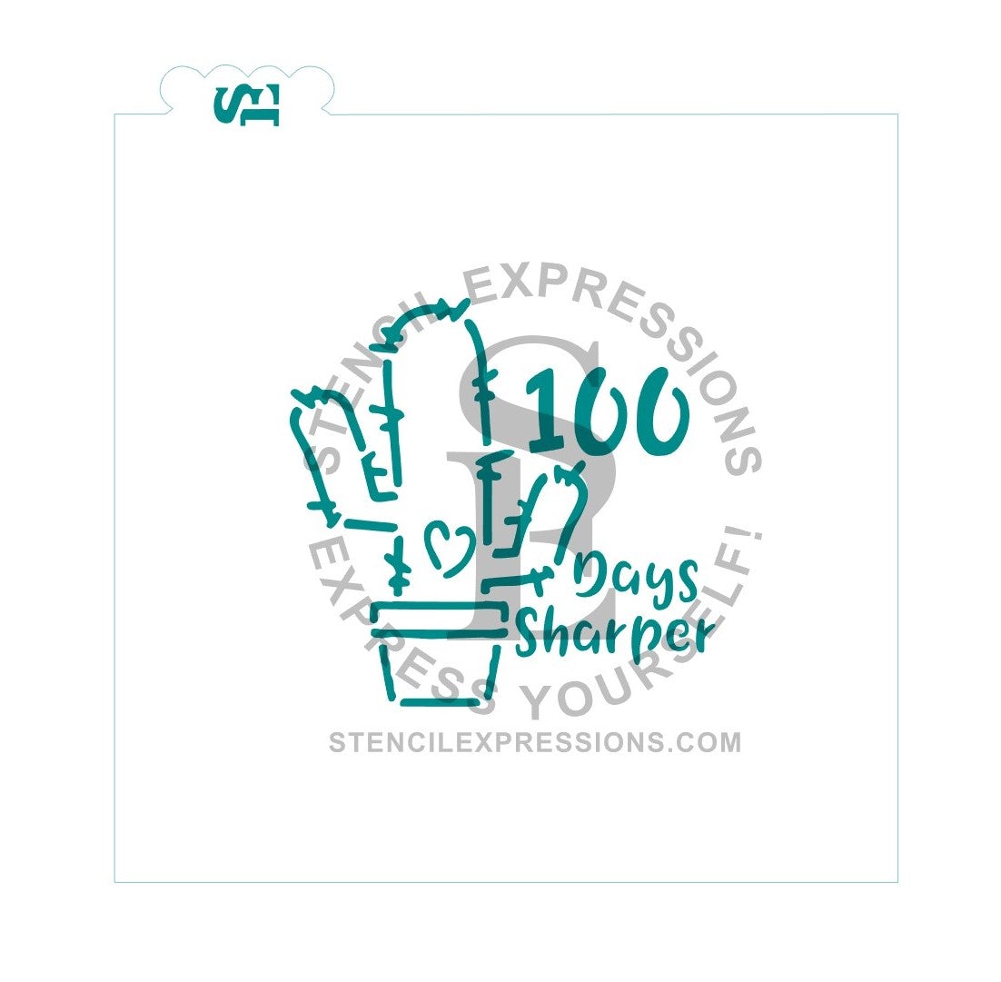 100 Days of School PYO Bundle of 4 Stencils for Cookies Cakes Culinary