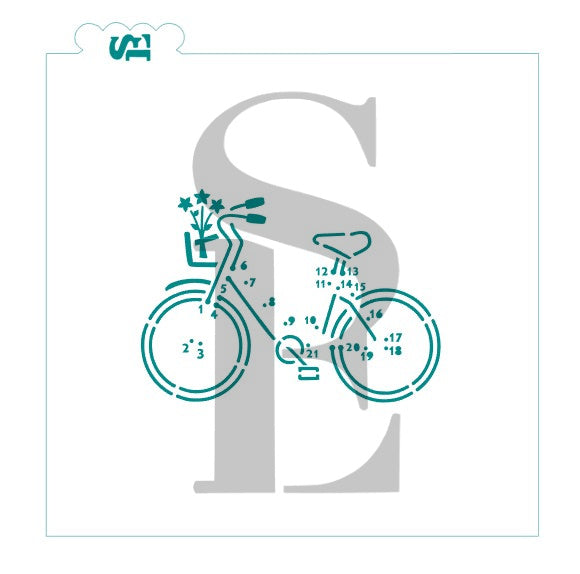 Bicycle Connect The Dot PYO Stencil for Cookies, Cakes & Culinary
