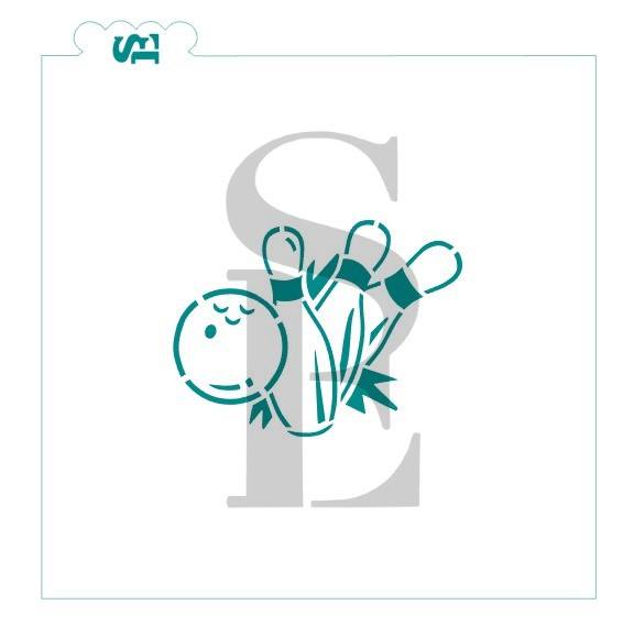 Bowling PYO Digital Design cookie stencil