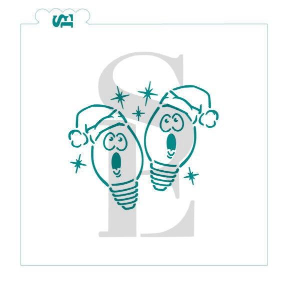 Christmas Lights Elves PYO Digital Design cookie stencil