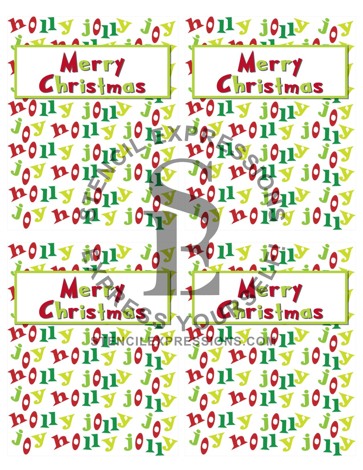 Merry Christmas / Holly Jolly Joy Cookie Packaging Card Digital Design Print Your Own Packaging *
