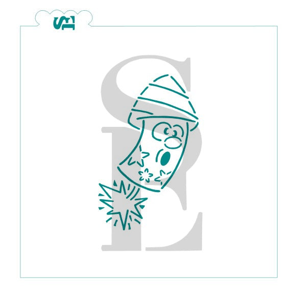 Fireworks Skyrocket PYO Digital Design Cookie Stencil