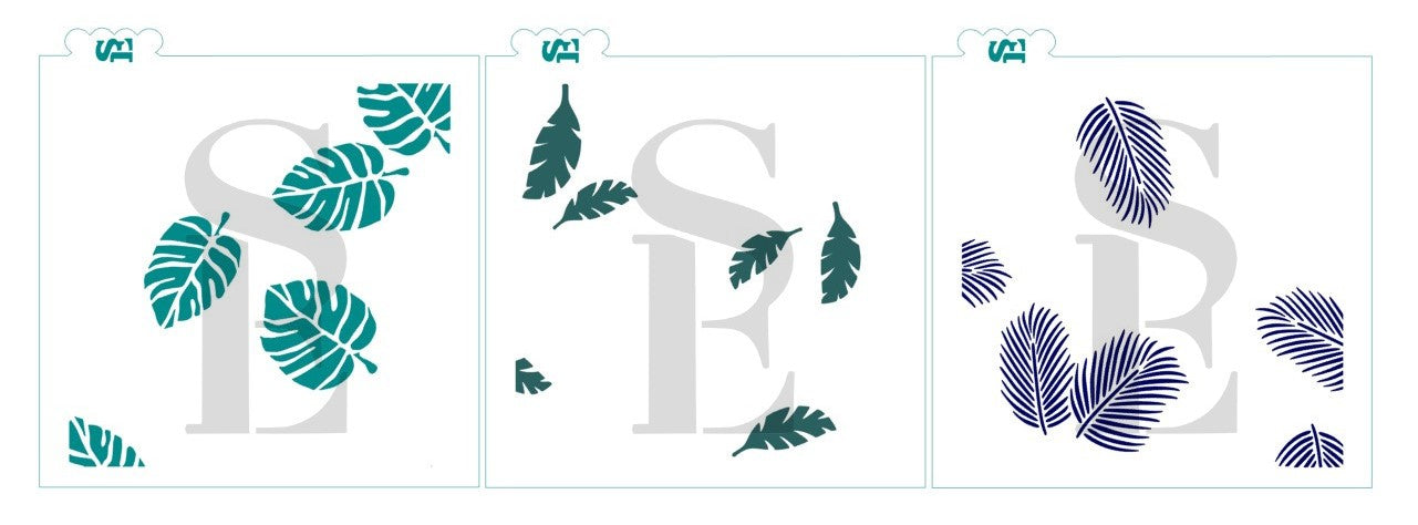 Tropical Leaf, Three-Layer Background Digital Design Cookie Stencil