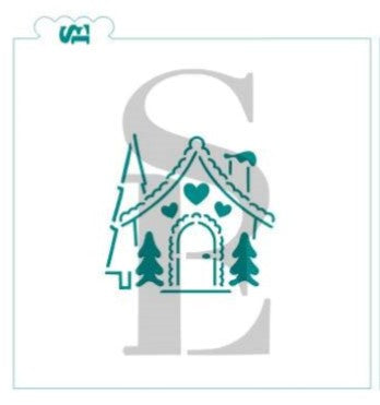 Christmas Cottage #2 PYO Stencil for Cookies, Cakes & Culinary