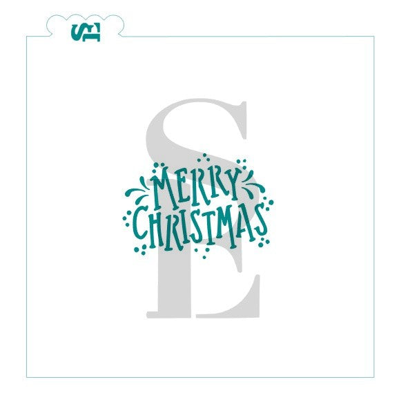 Merry Christmas Greeting Primitive Stencil