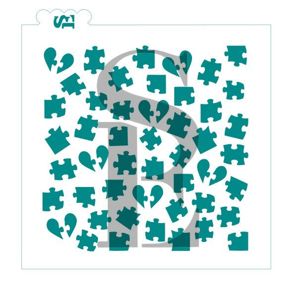 Puzzle Pieces Background Digital Design Cookie Stencil