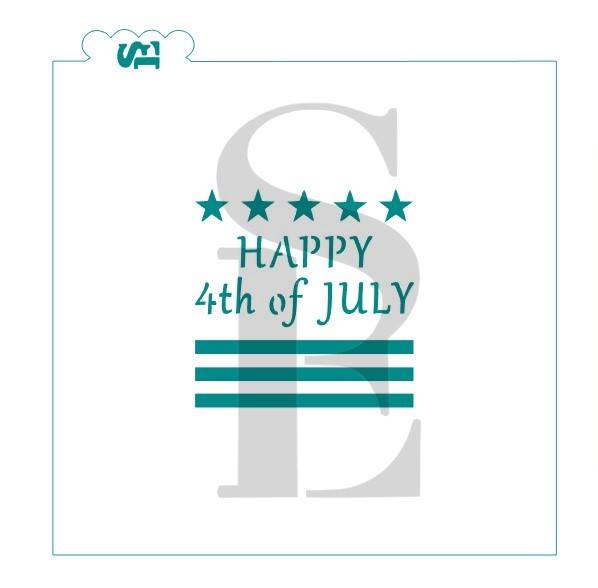 Happy Memorial Day and 4th of July Patriotic Digital Design Cookie Stencil