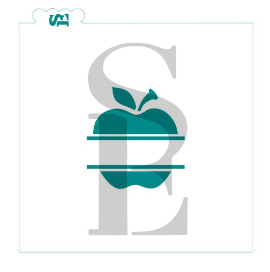 Apple Name Plaque Stencil Digital Design cookie stencil