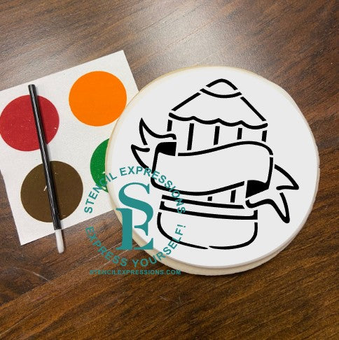 School Pencil PYO Stencil For Cookies, Cakes, Culinary