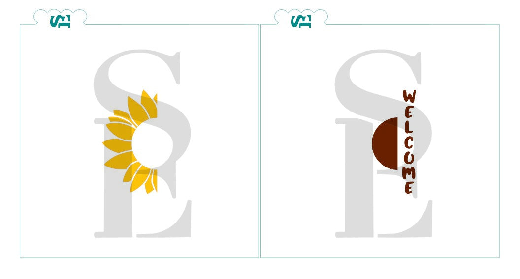Welcome Vertical Sentiment with Sunflower Digital Design