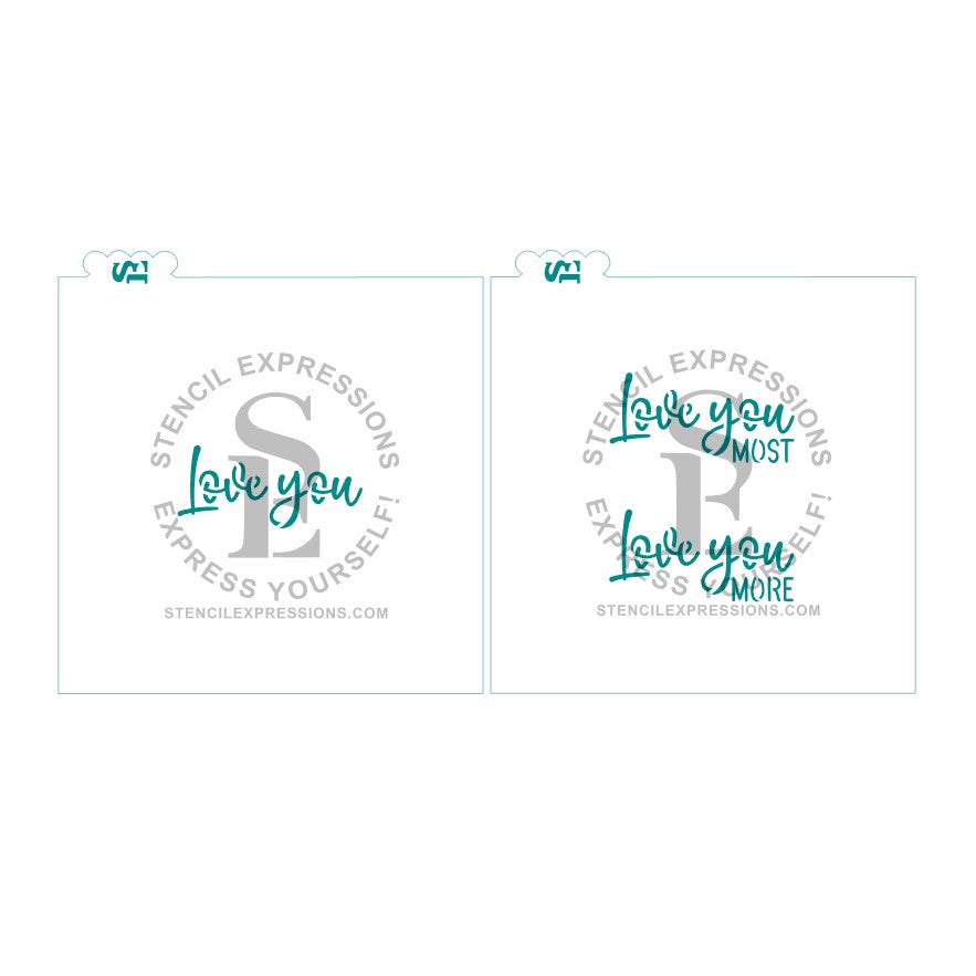 Love You, More, Most Bundle Digital Bridged Stencil Design * Set of 2