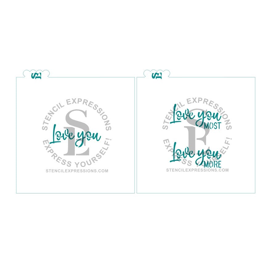 Love You, More, Most Bundle Digital Bridged Stencil Design * Set of 2