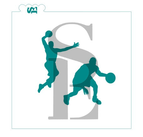 Basketball players cookie stencil