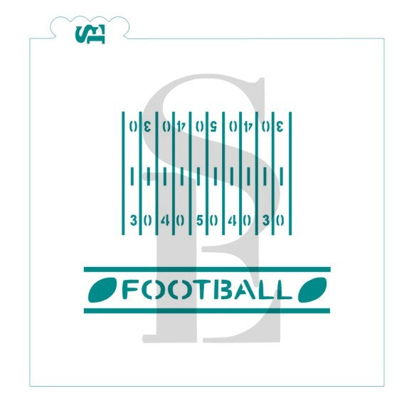 Football Player Silhouettes and Football Field Bundle Digital Design Cookie Stencil