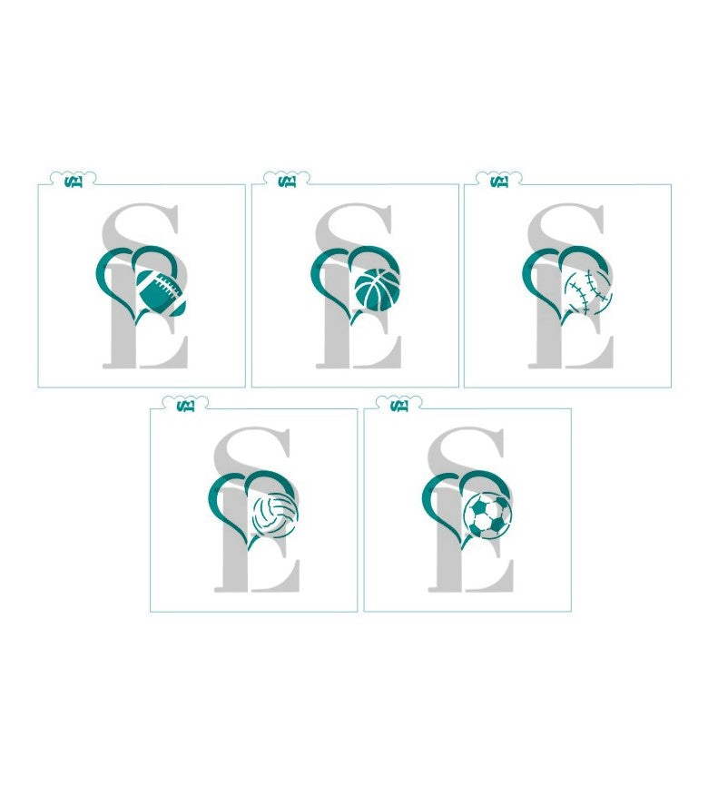 Heart Sports Balls Bundle Digital Design