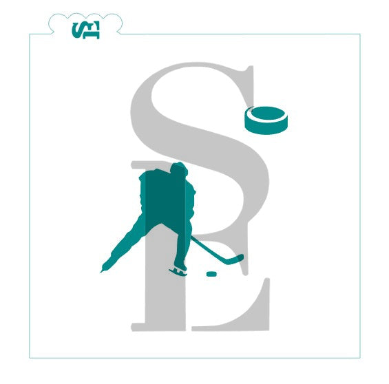 Hockey Player with Puck Digital Design