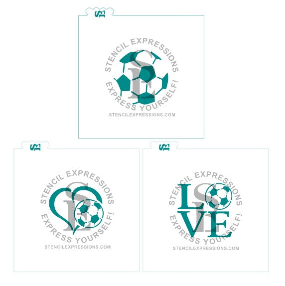 Soccer Theme Sports Bundle Digital Design, Set of 3
