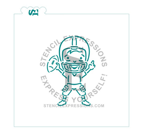Football PYO Bundle Digital Stencil Design * Set of 2: Goal with Ball and Player Included