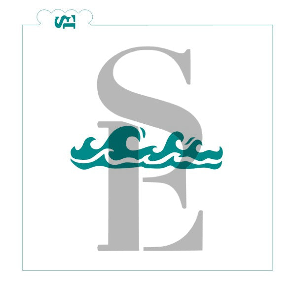 Beach Waves cookie stencil