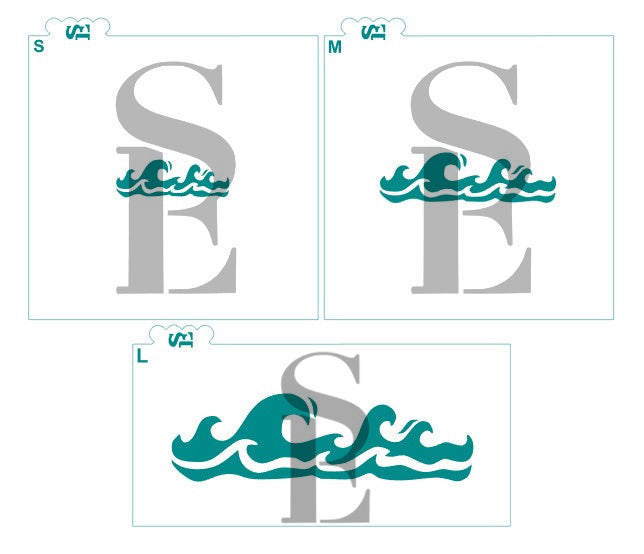 Beach Waves cookie stencil
