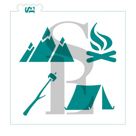 Camping and BBQ Bundle Digital Design cookie stencil