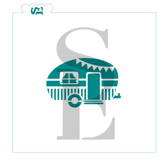 Vintage Camper Digital Design Truly Mad Plastics Cutter