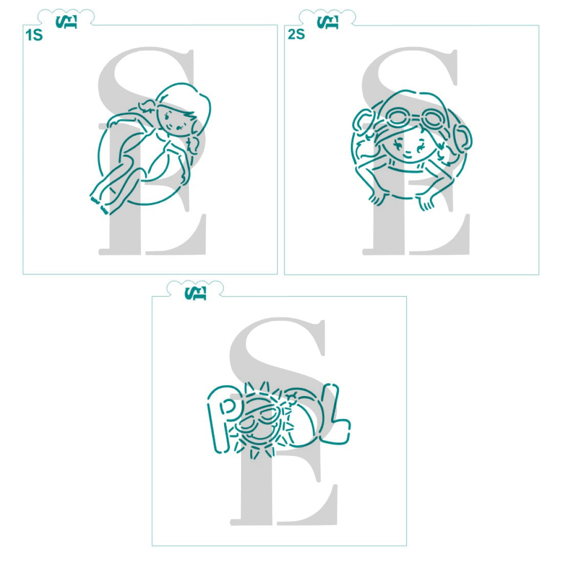 Pool Party PYO Stencil Bundle Digital Design Cookie Stencil