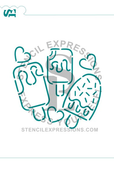 Popsicles PYO Digital SVG Stencil Design Download *