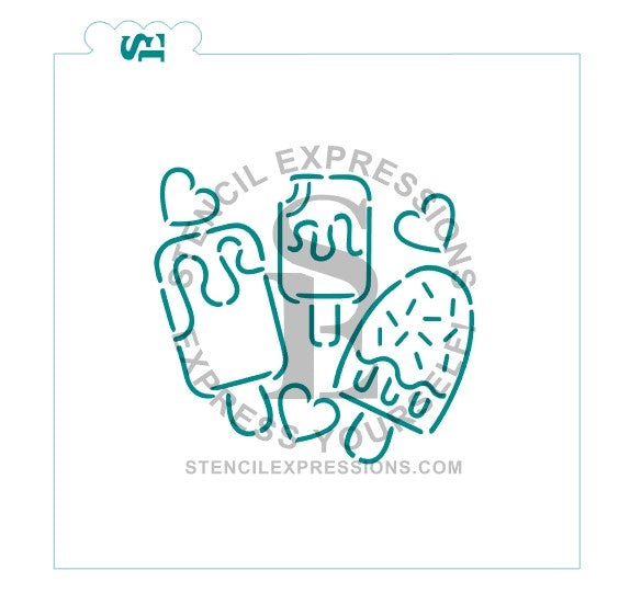 Popsicles PYO Digital SVG Stencil Design Download *