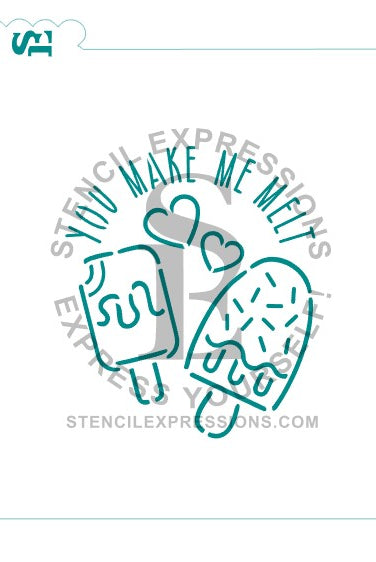 Popsicles You Make Me Melt PYO Digital SVG Stencil Design Download *